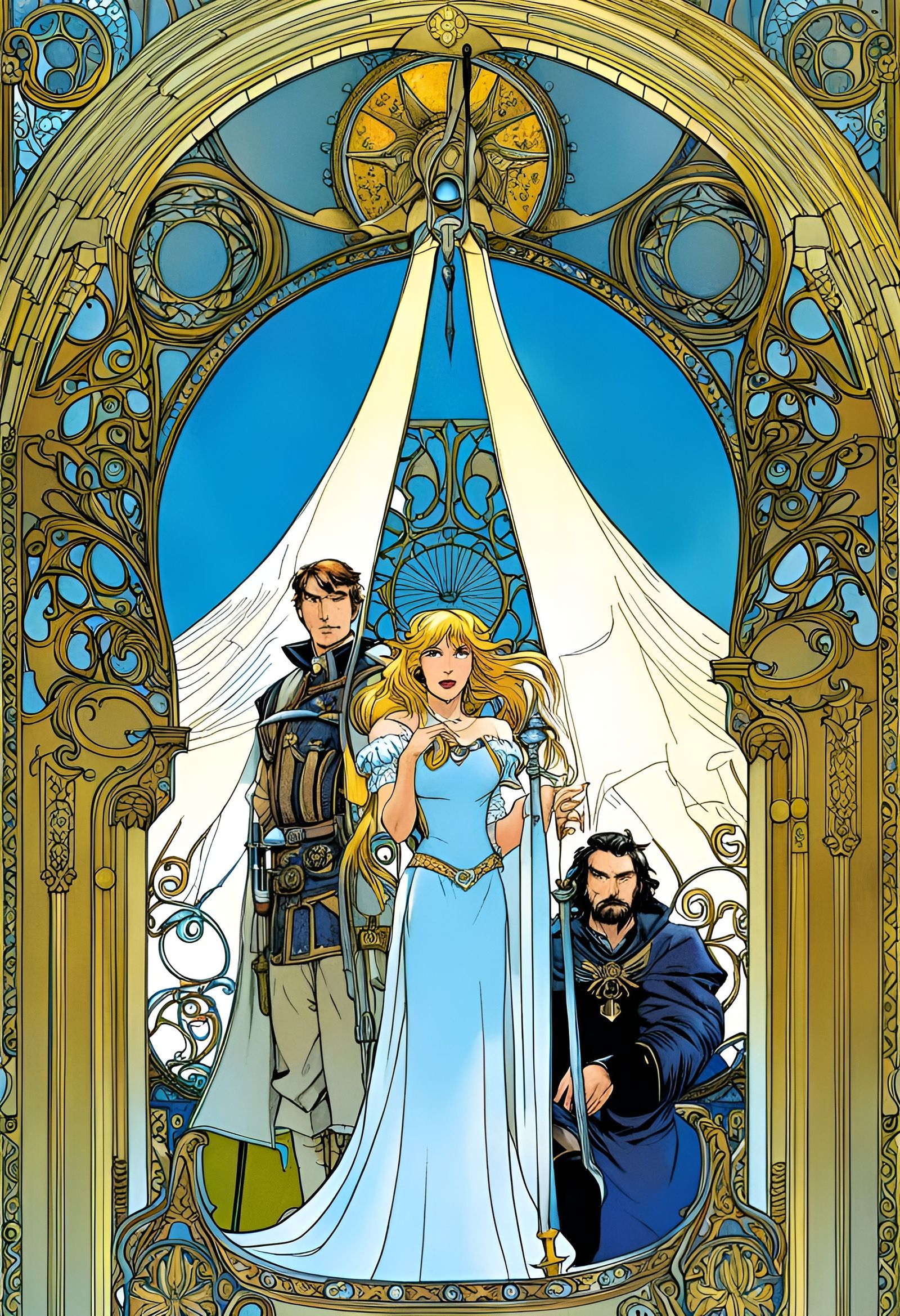 Father, Daughter, and Dark Guild: Comic Illustration