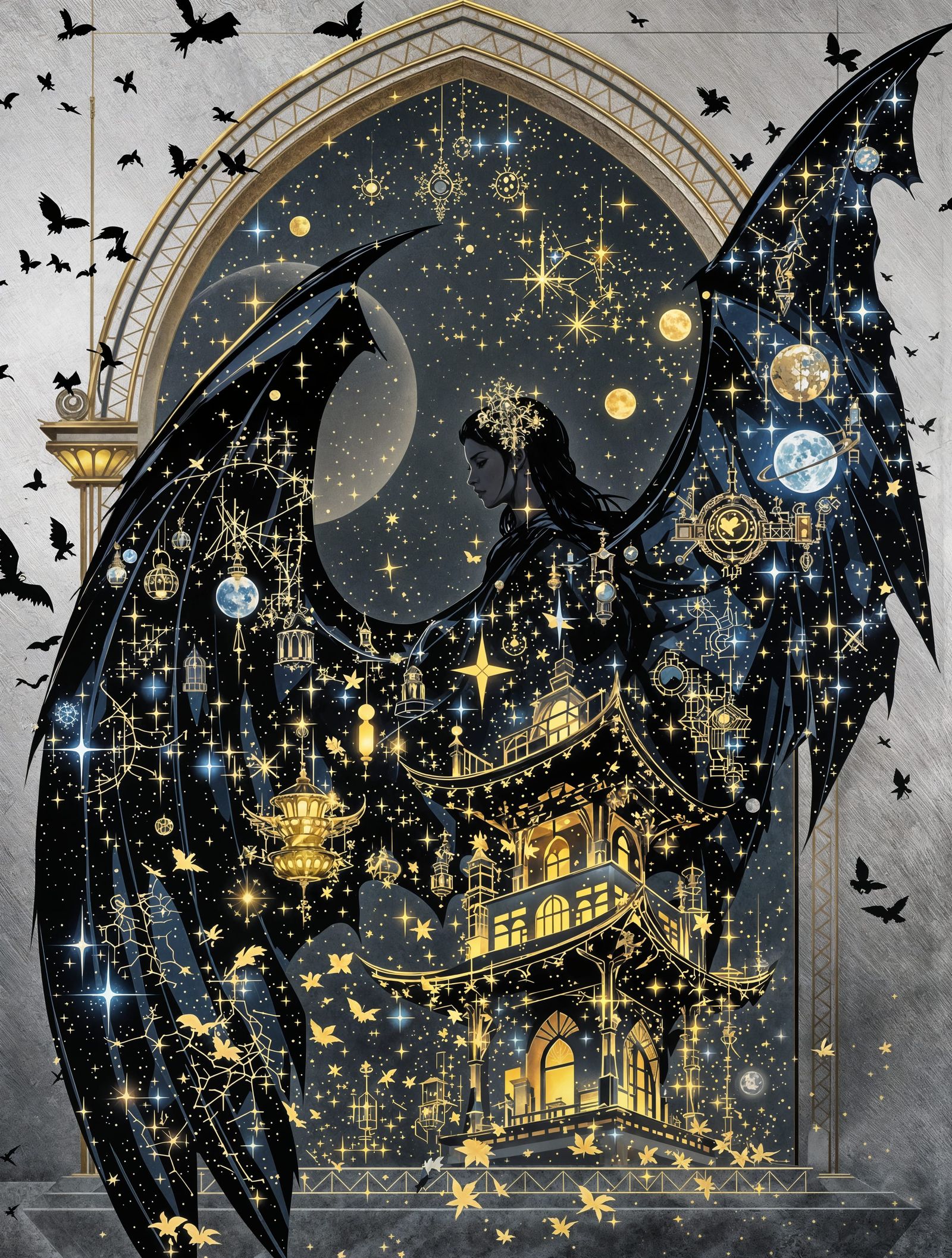 Oriental Fairy Knight in Gothic Splendor