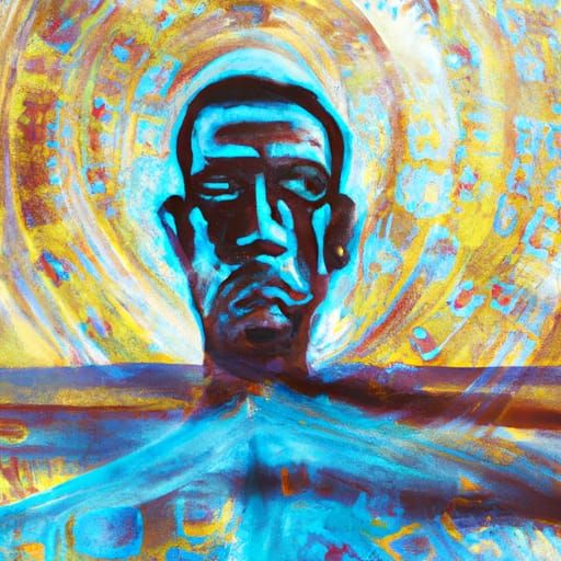 Expressionist Painting: Golden Ratio Human in African Style