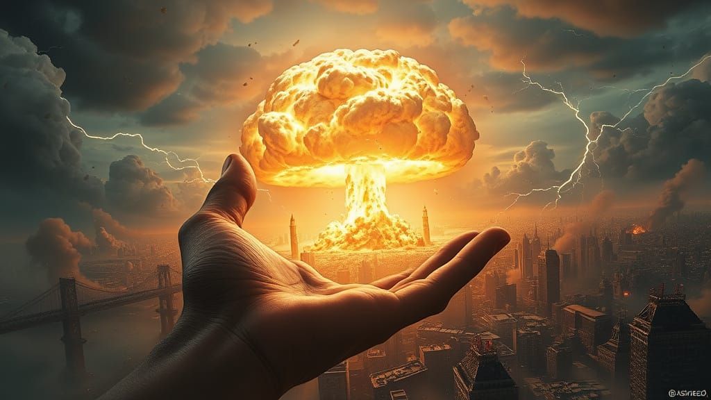 Apocalyptic Nuclear Explosion in a Dystopian Future