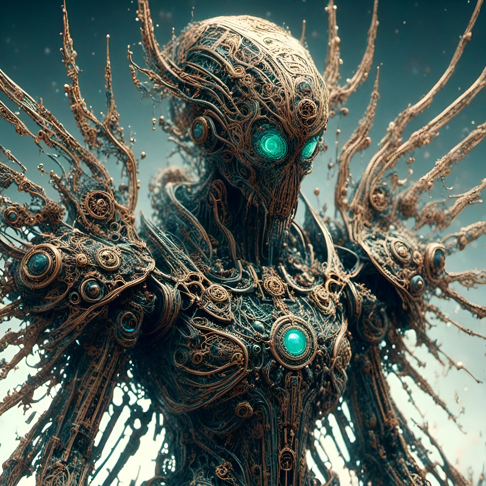 Circuit Board Alien with Detailed Skin