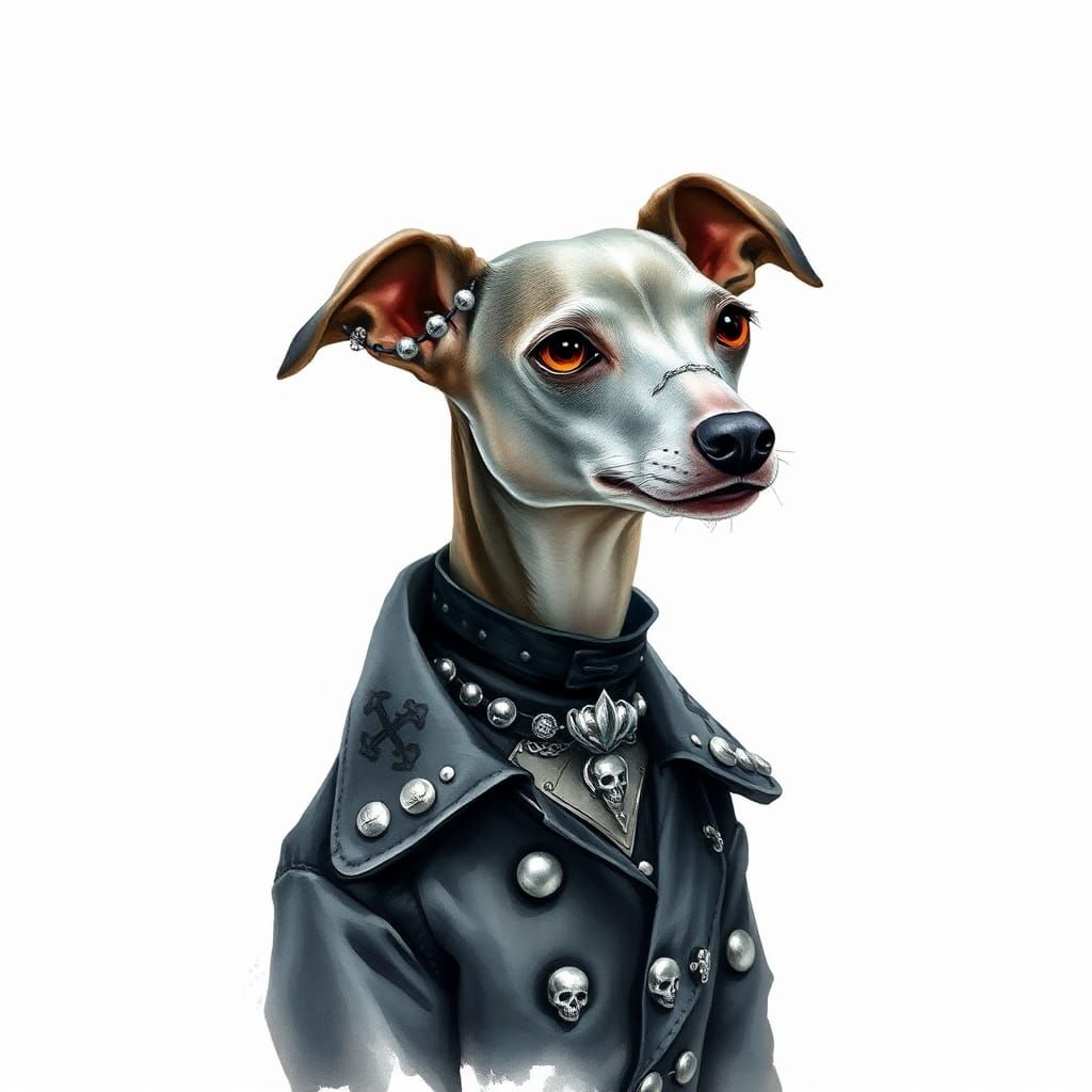 A realistic watercolor painting of a gothic type italian gre...