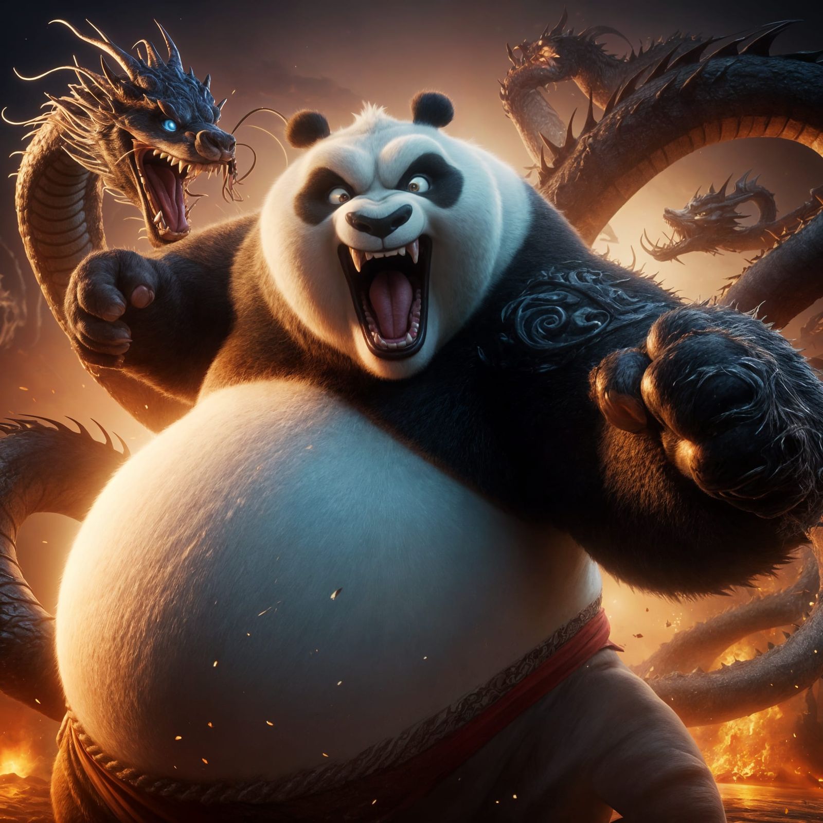 Dark Fantasy Kung Fu Panda Master of Electric Clouds