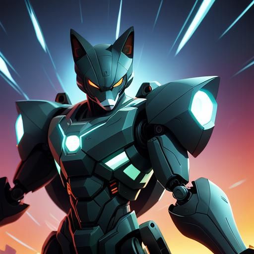 Robot Fox: Cel-Shaded Anime Style