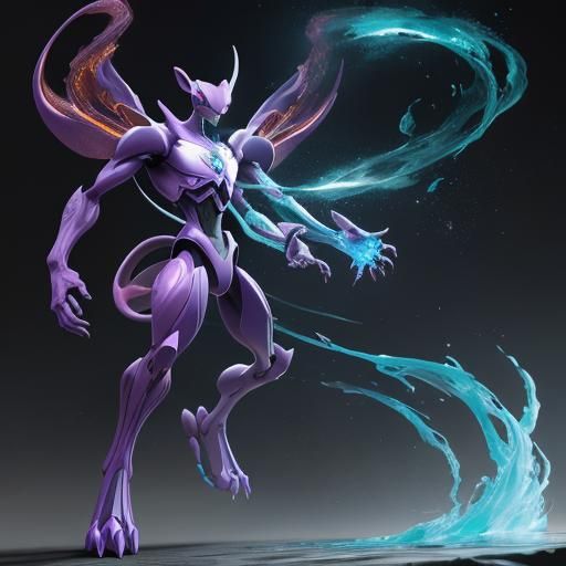 Detailed Pokemon Mewtwo Digital Art