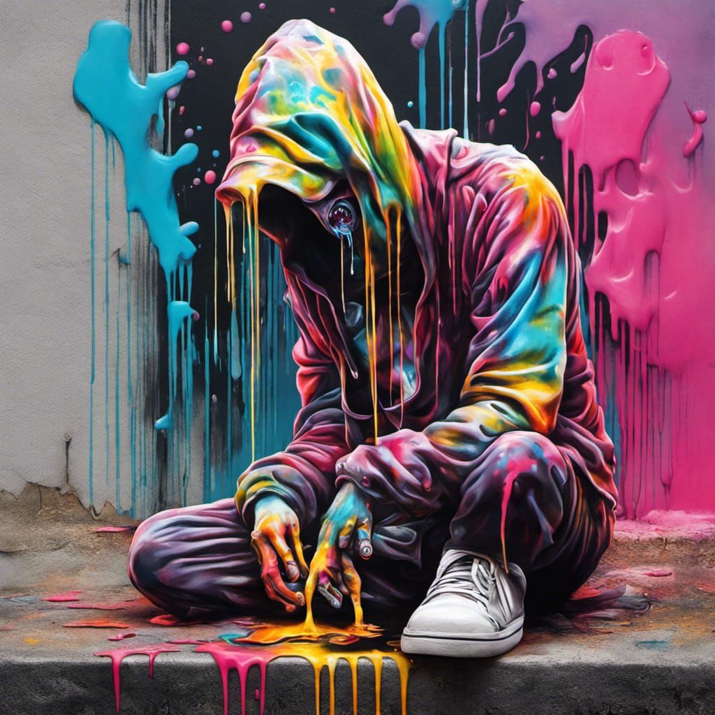 Among Us Dead Body as Graffiti Art