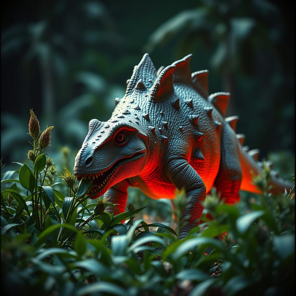 Stegosaurus in Cinematic Film Still Splendor