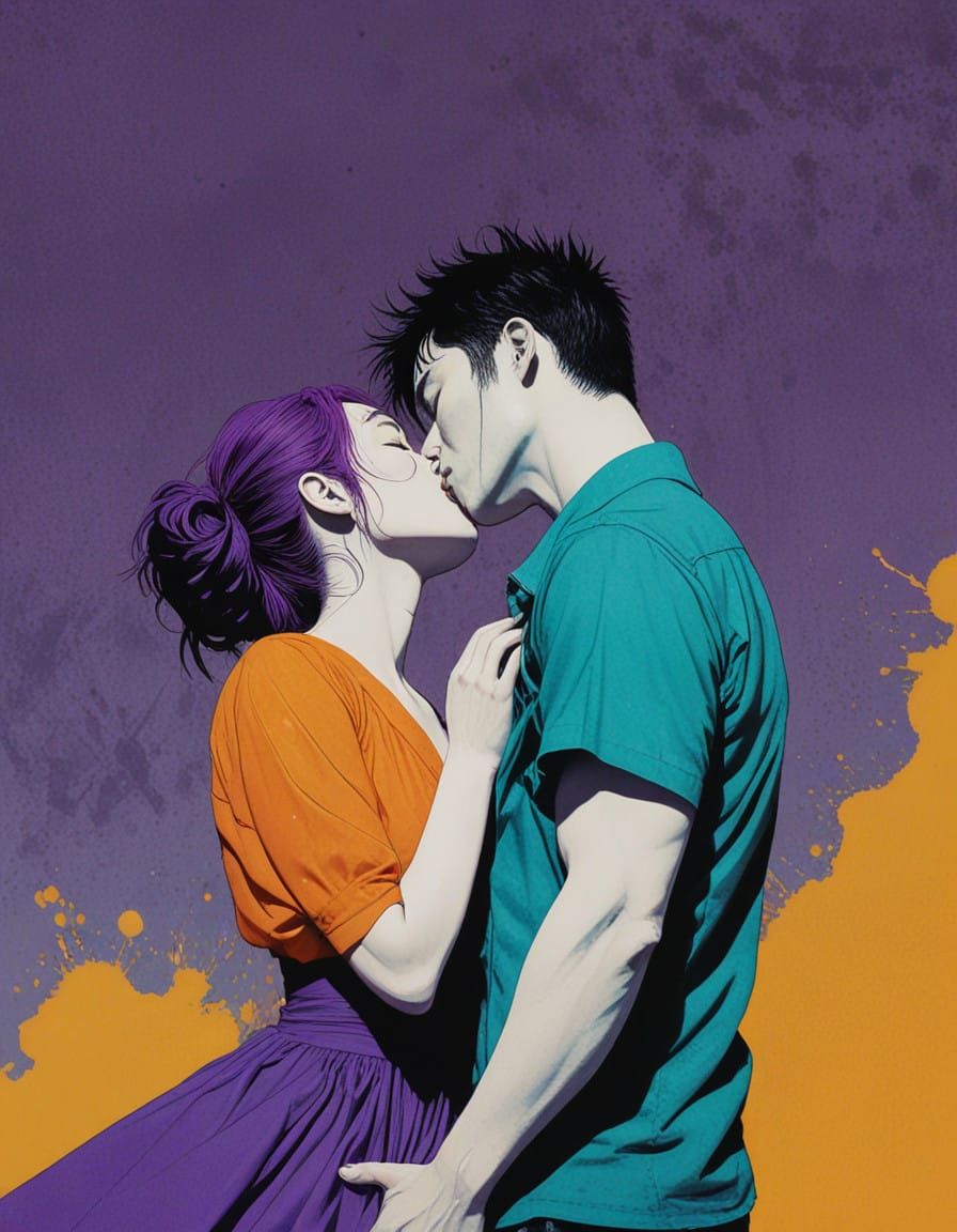 Ethereal Encounter in Vibrant Hues