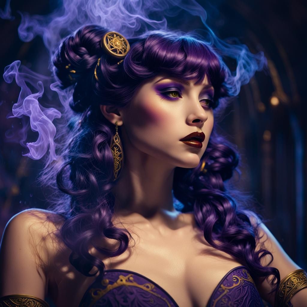 Dark Fantasy Pinup in Art Nouveau Style