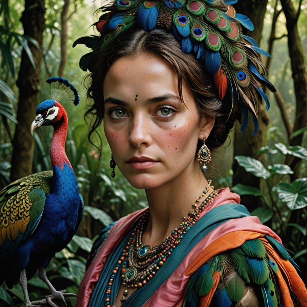 Exotic Jungle Birds Meet in Vibrant Studio Portrait