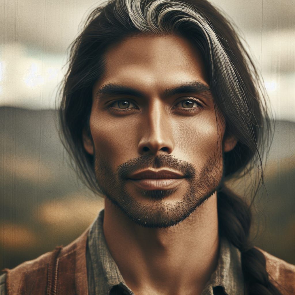 Cinematic Portrait of a Cherokee Man in Film Style