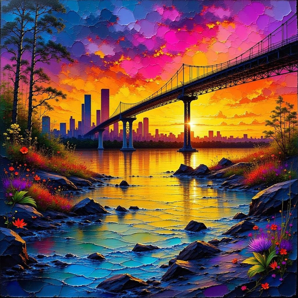 Vibrant Cubist Memphis Skyline Masterpiece