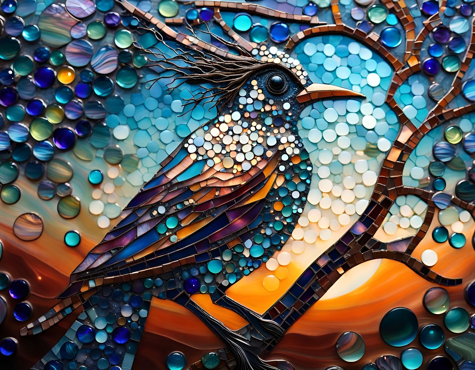 Bird of Paradise Mosaic Fantasy