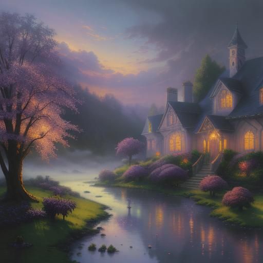 Ethereal Grapes in Dreamlike Fantasy Landscape