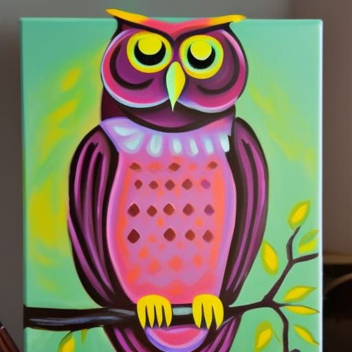 Acrylic Owl Painting