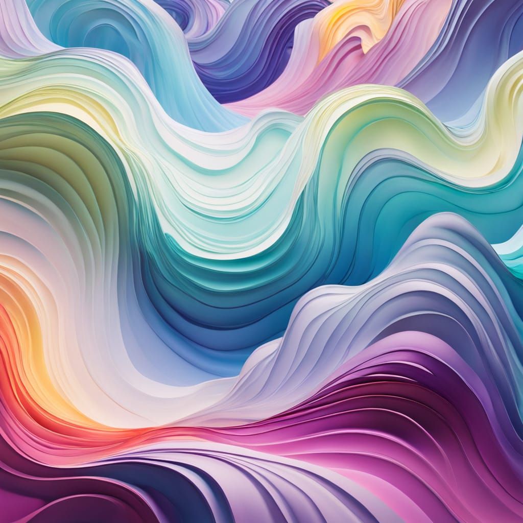 Vibrant Dreamscapes with Undulating Shapes and Inner Glow