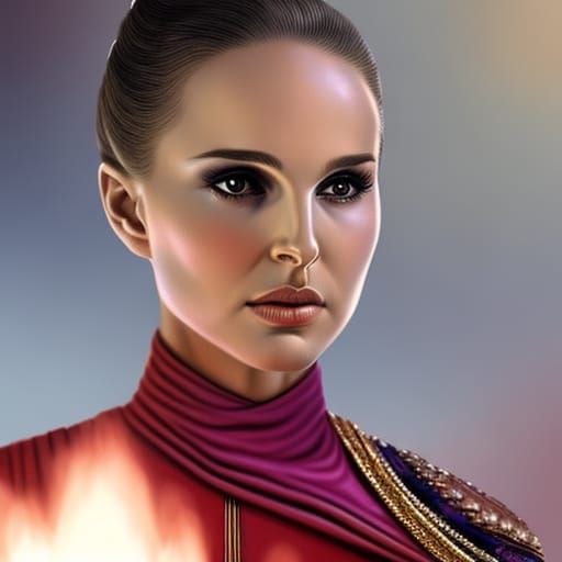 Natalie Portman as Queen Amidala Hyperrealistic Portrait