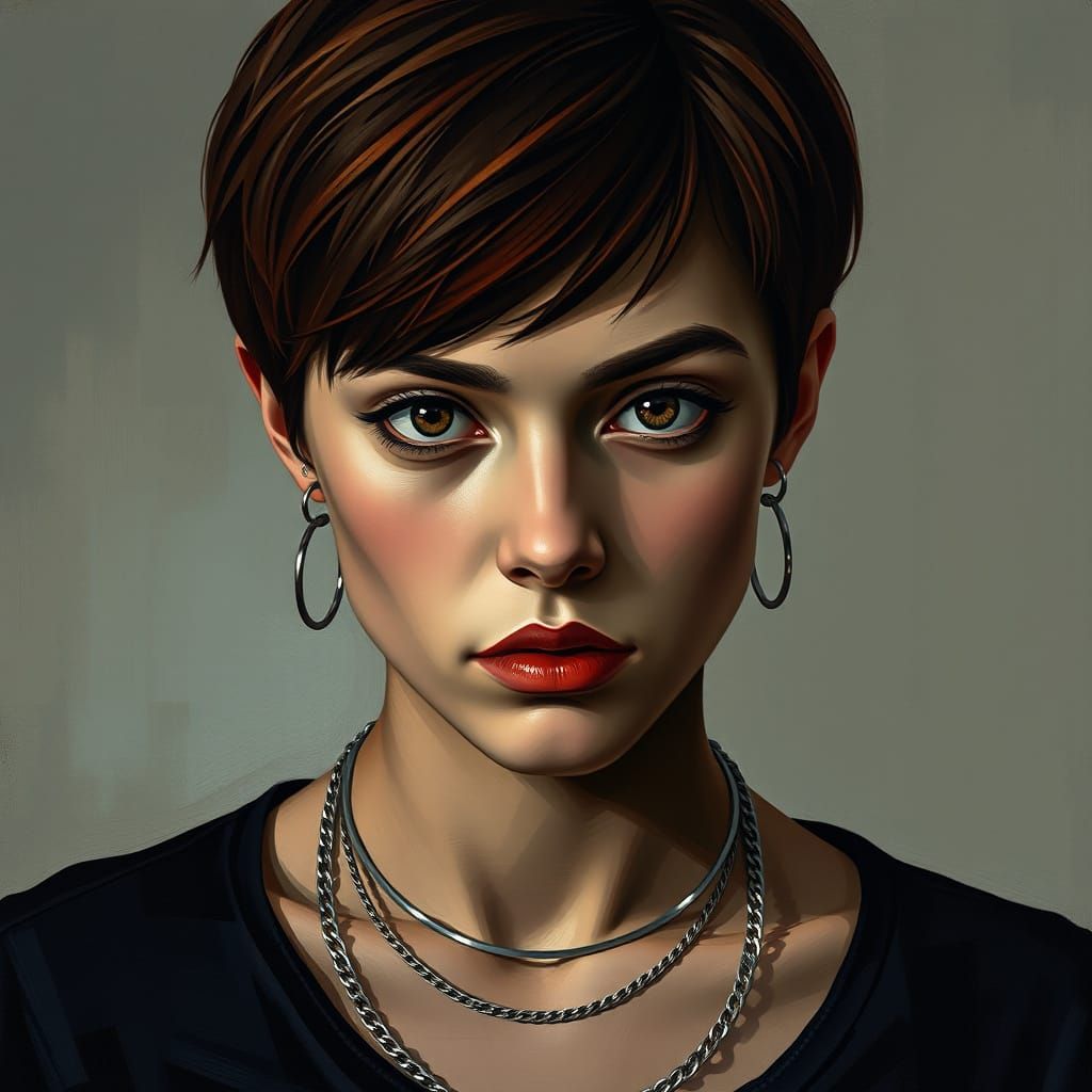 Cubist Portrait of a Moody Subject in Bold Planes