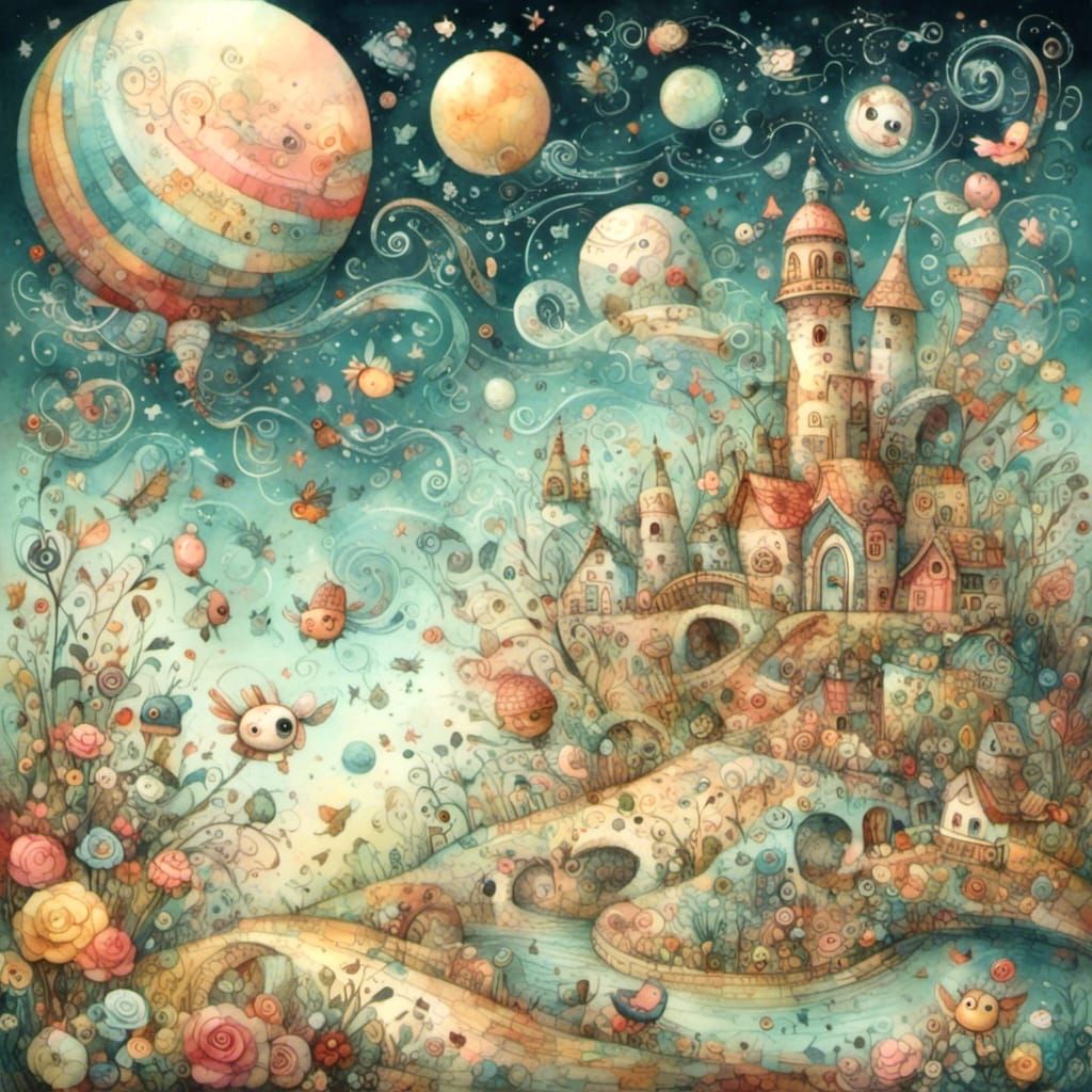 Singularity Concept Art in Illustrated Style