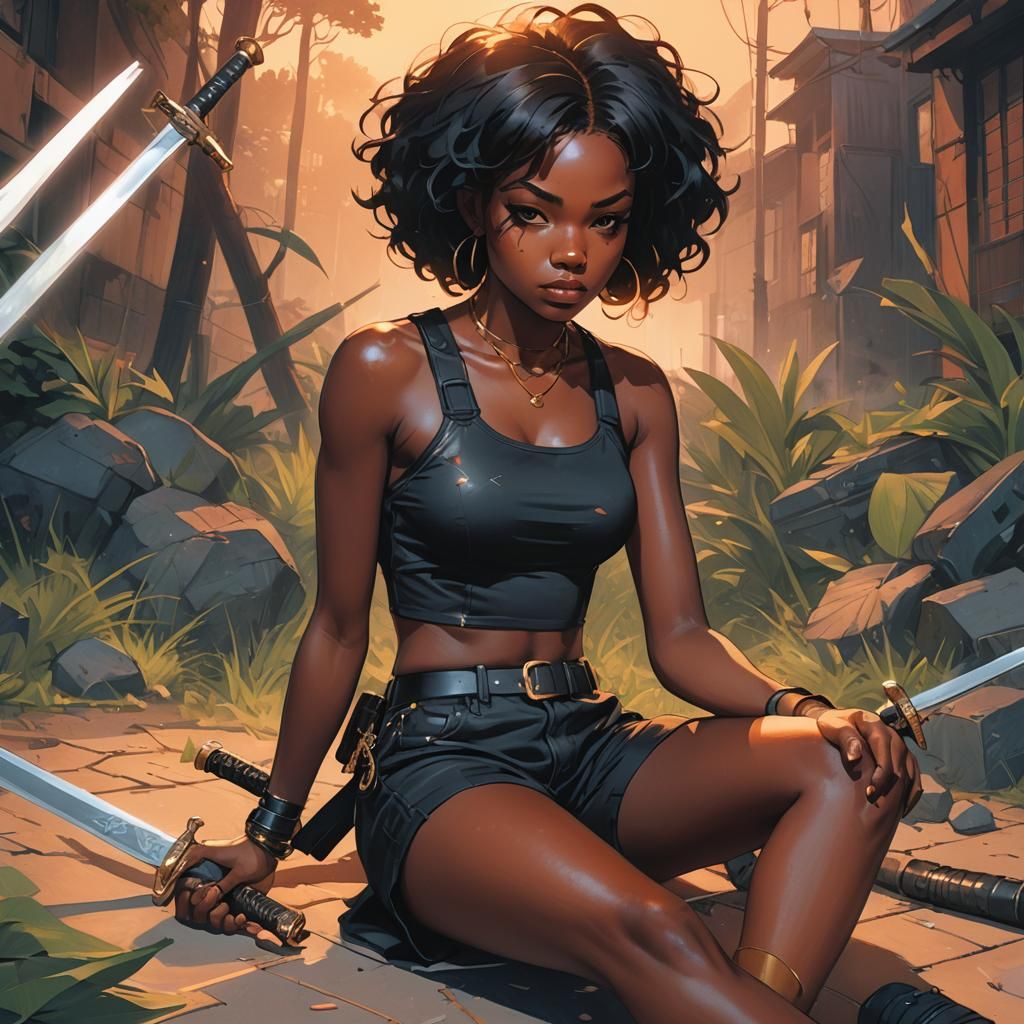 Fantasy Girl Warrior by Kuvshinov, Toriyama and Jean