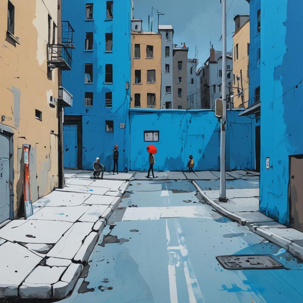 Expressive City Night Scene in the Style of Benoit Guillaume