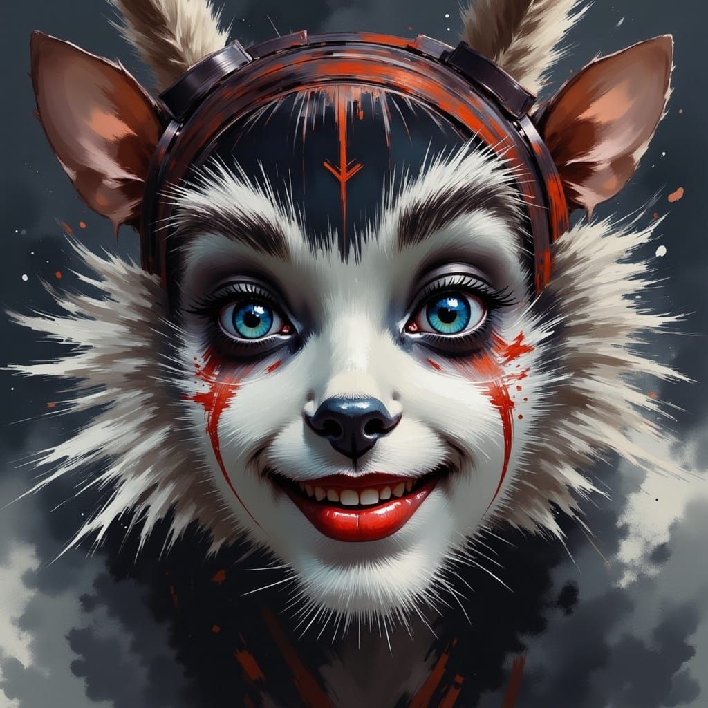 Nefarious Mischievous Character in Ink Sketch Style