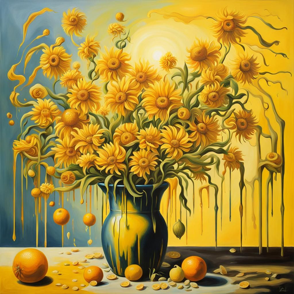 Surreal Yellow Bouquet Inspired by Salvador Dali