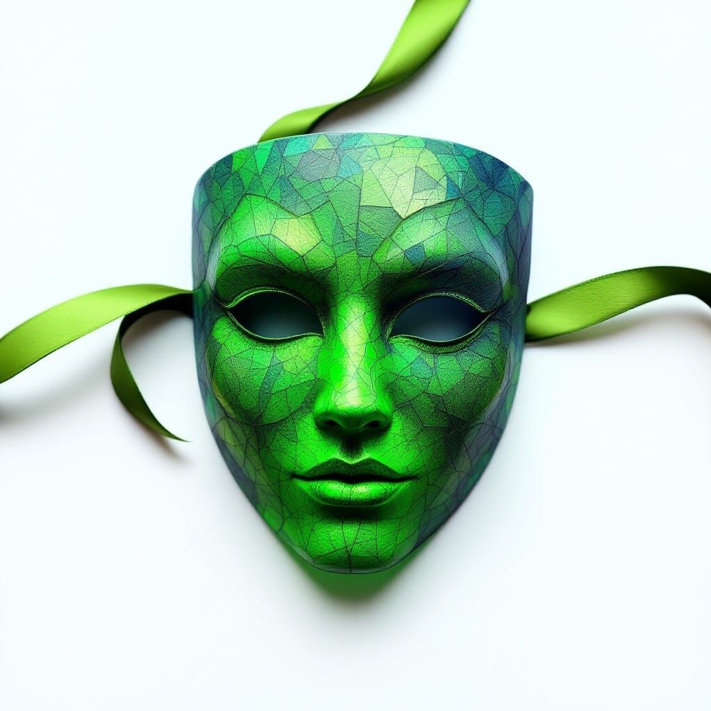 A Delicate, Masked Figure in a Dark Fantasy Landscape