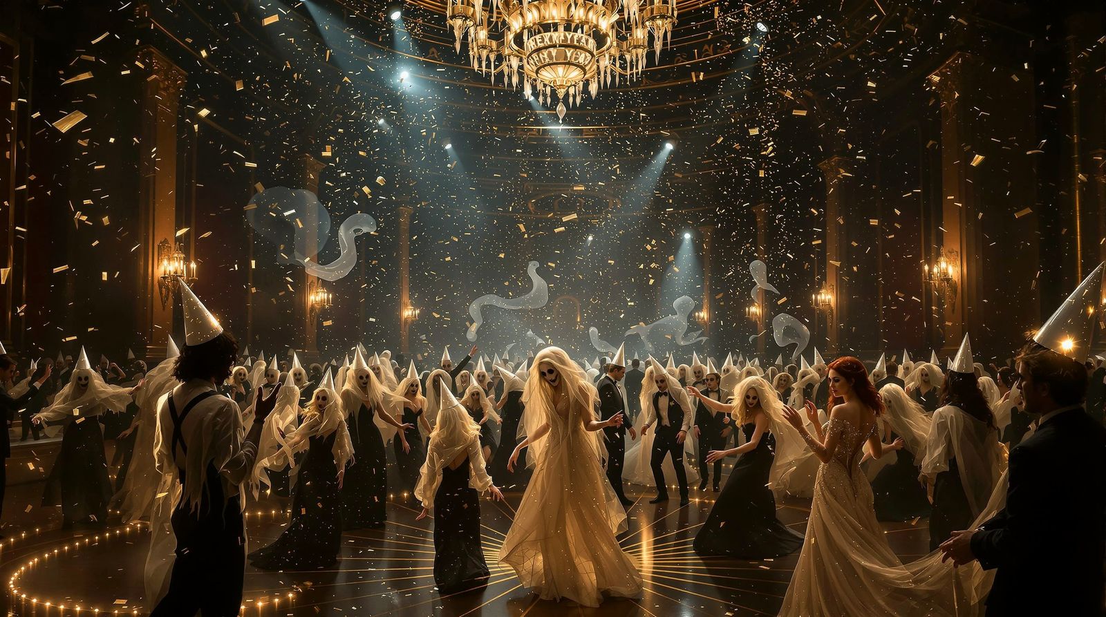 Haunted New Year's Ball with Ghostly Spirits