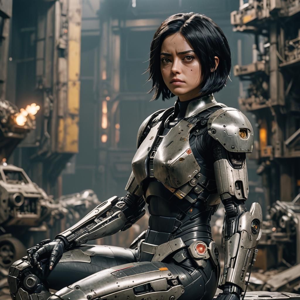 Battle Angel Alita: Cyborg in Realistic Film Still
