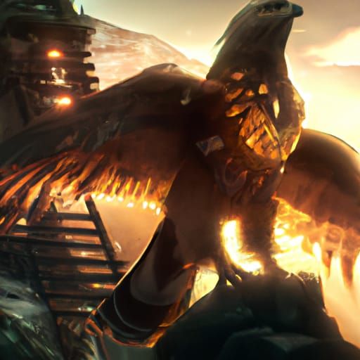 Hyperdetailed Hawk in Dark Fantasy Concept Art