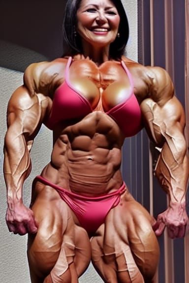 Muscular Bodybuilder Grandma with Ripped Physique