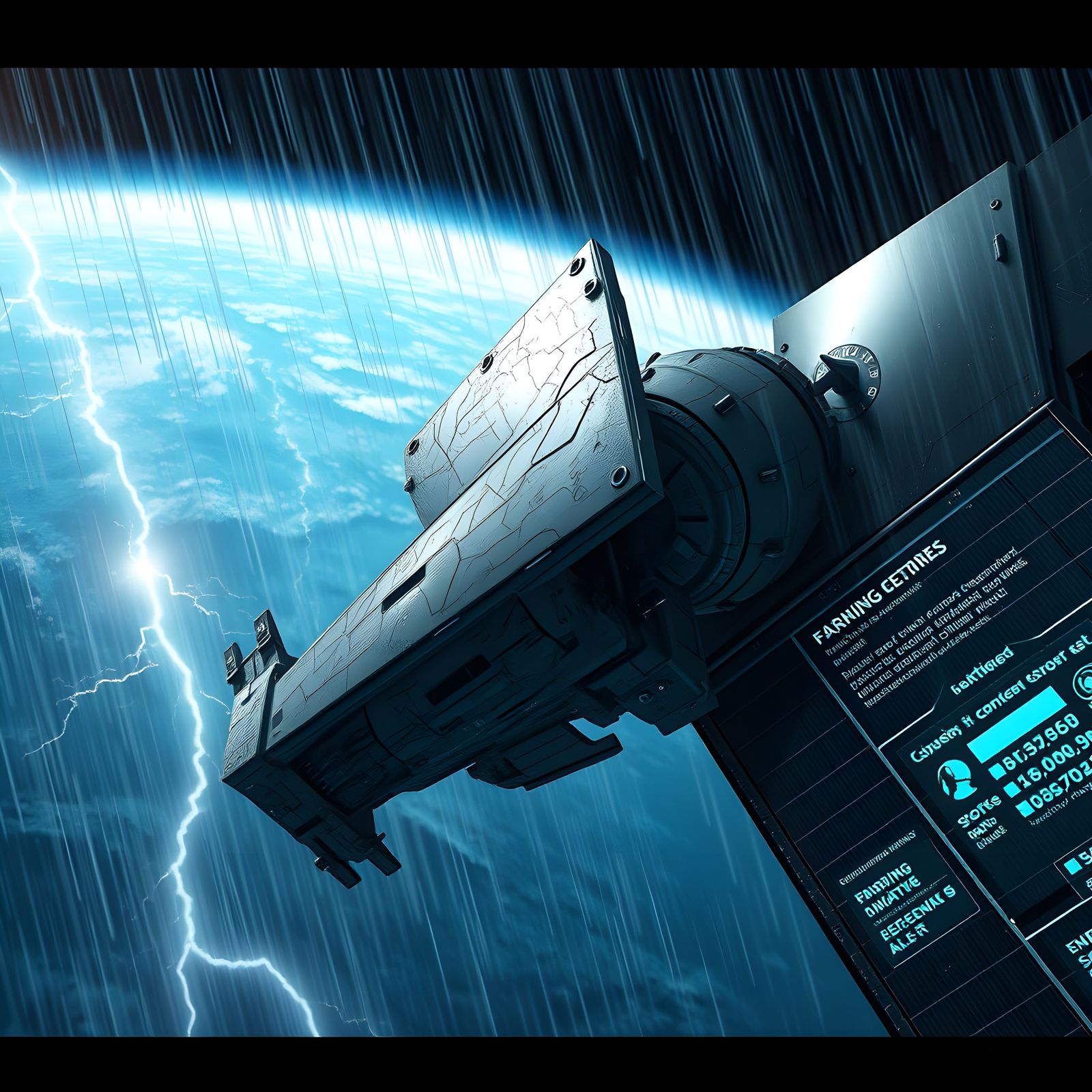 Orbital Debris Near Space Station: Matte Painting