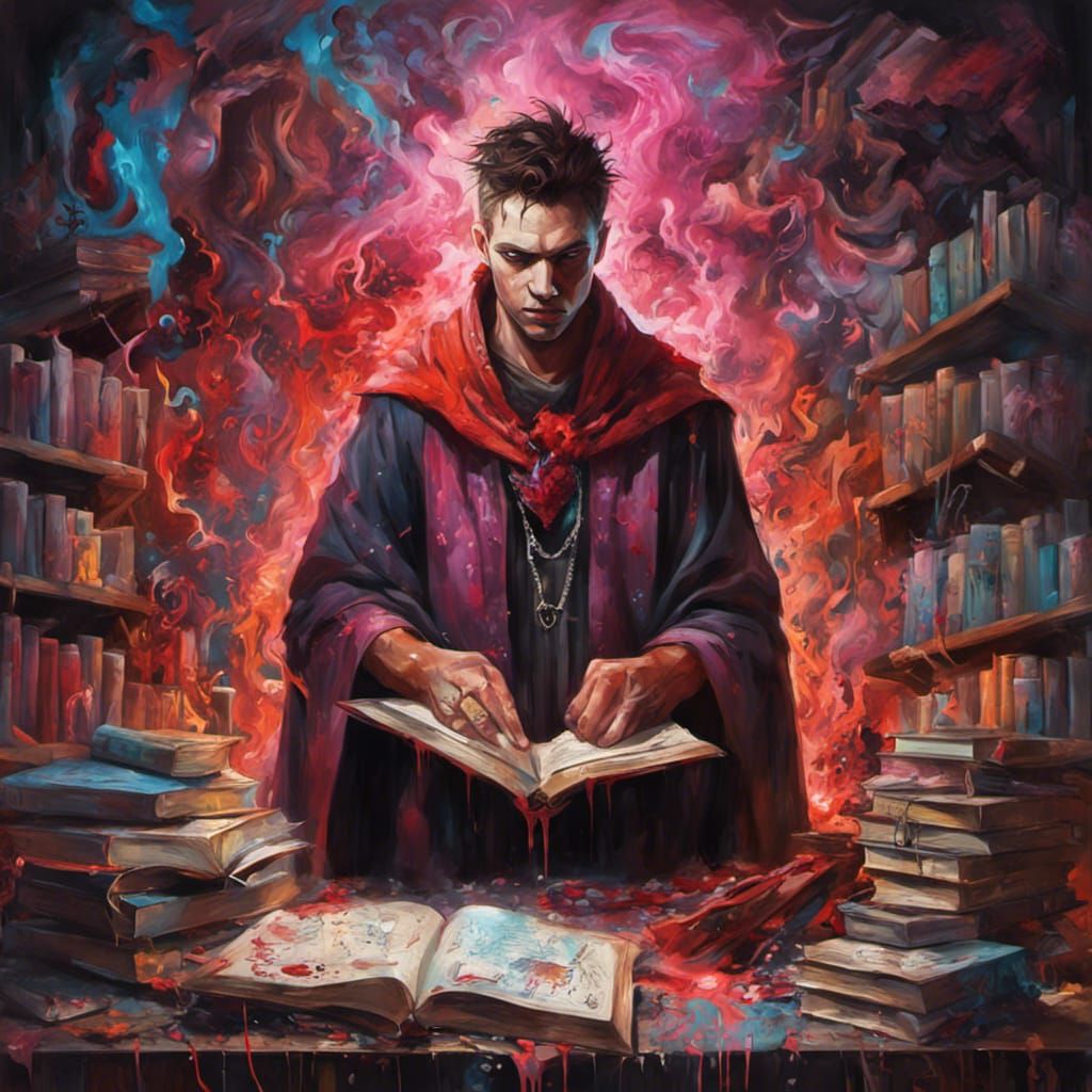 Male Mage Portrait in Graffiti Art Style