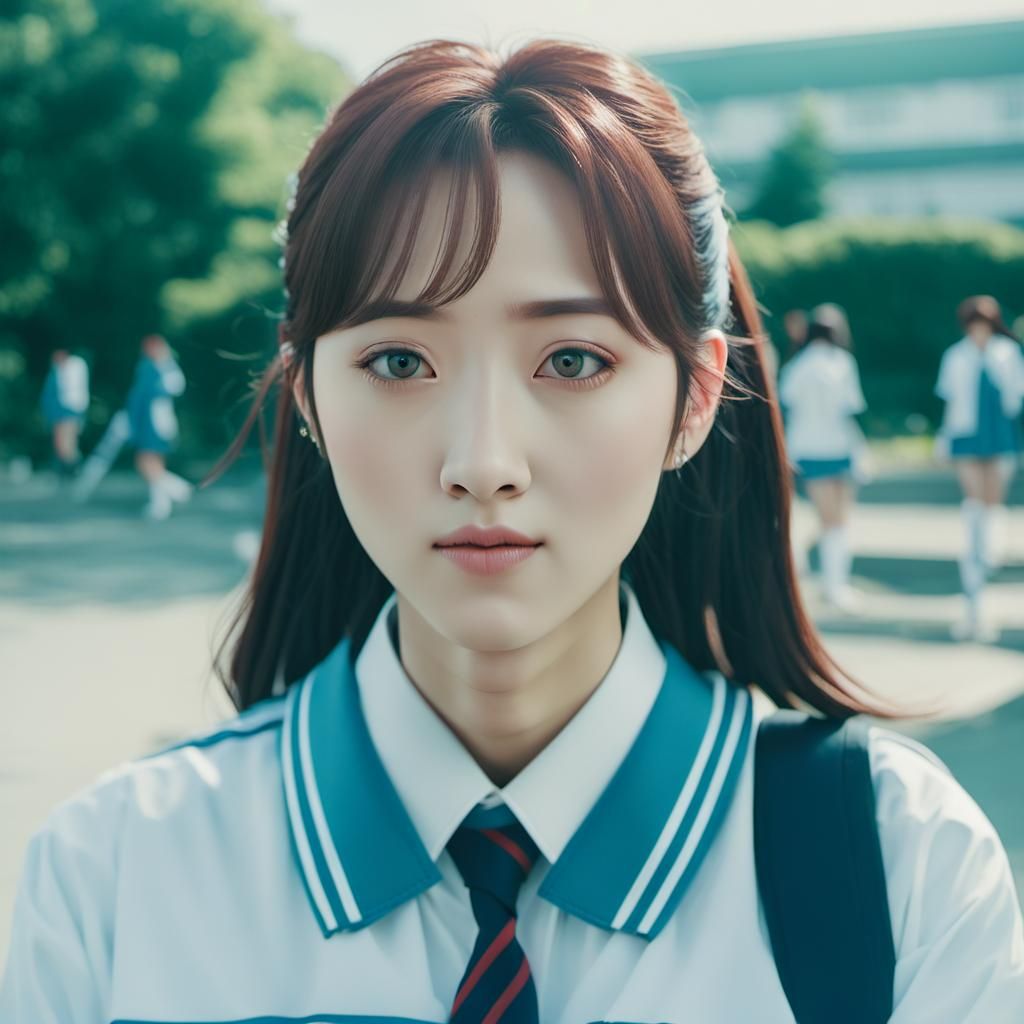 Mina Myoi in Korean School Uniform