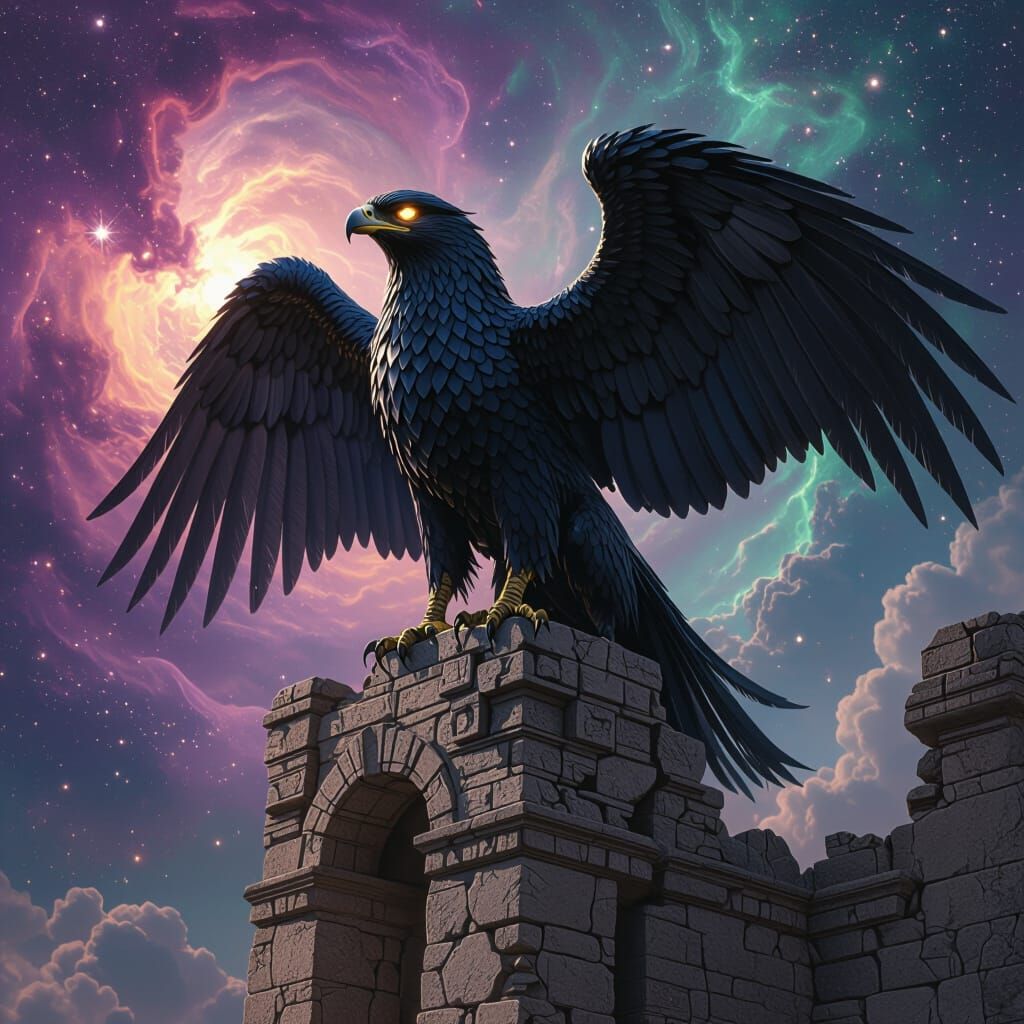 Griffin Perched Atop Ancient Observatory