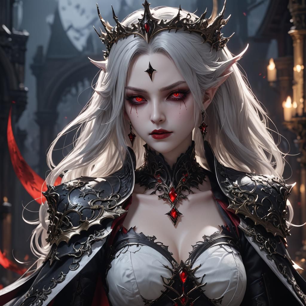 Anime Vampire Queen in Detailed 3D Art