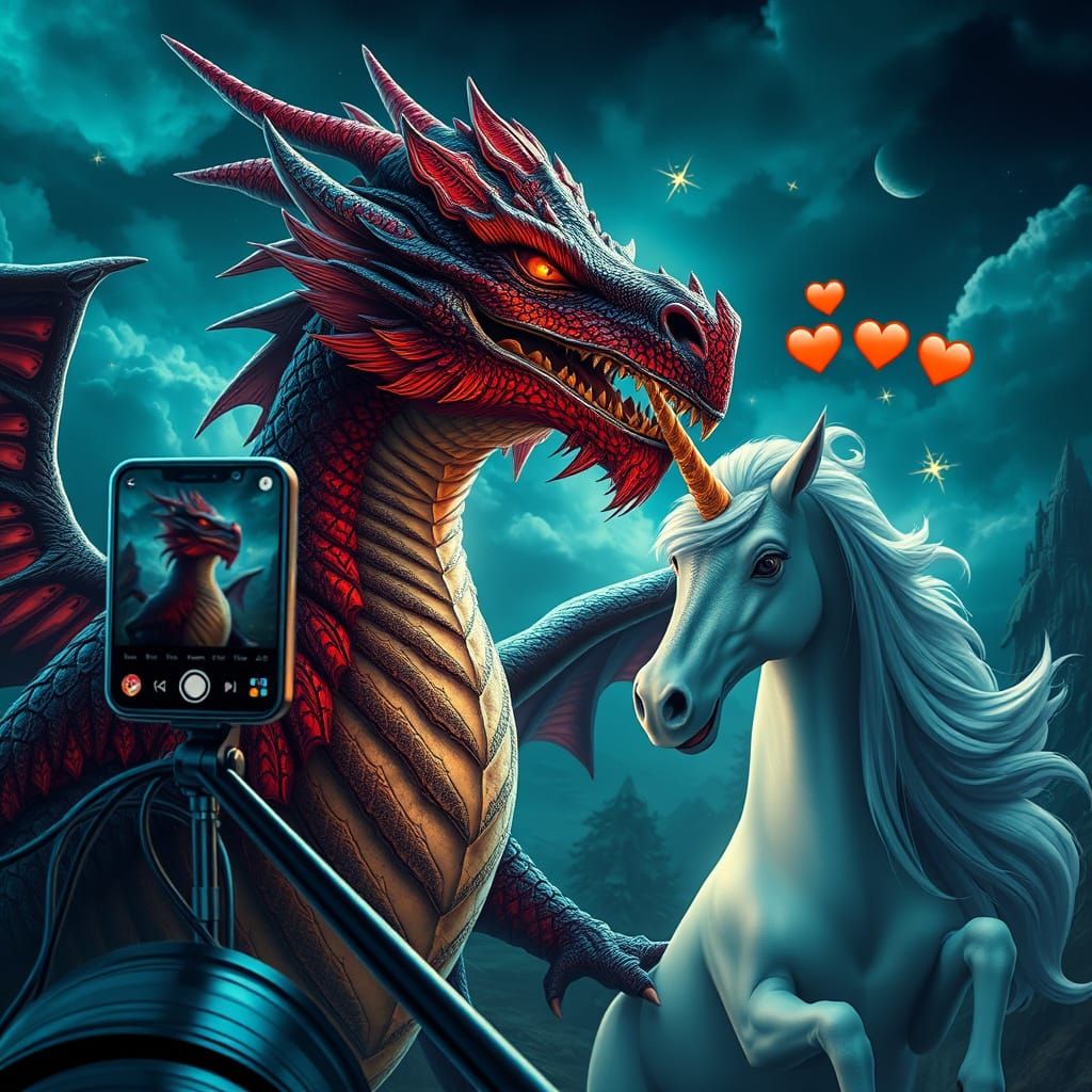 Mythical Creatures Social Media Selfie