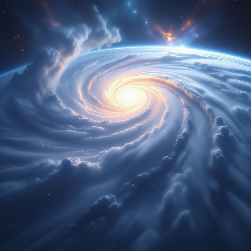 Category 5 Hurricane From Space Digital Painting