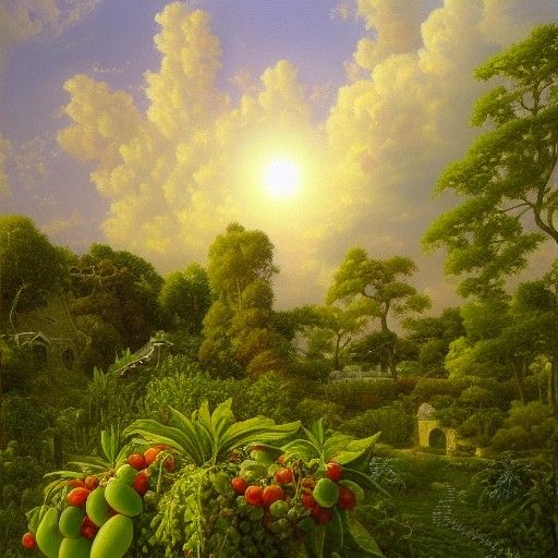 Surreal Fruity Garden Above All Seeing Eye