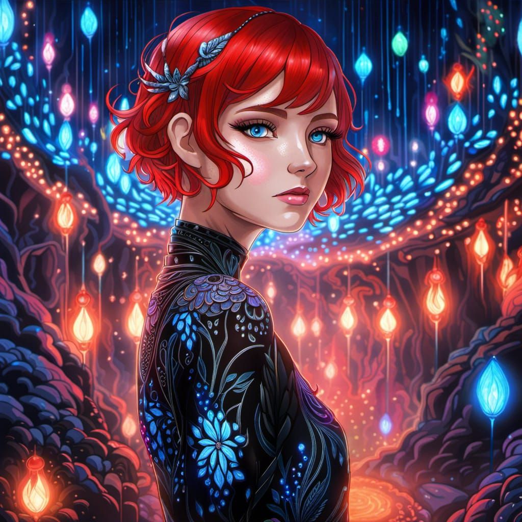 Anime Raver in Neon Forest