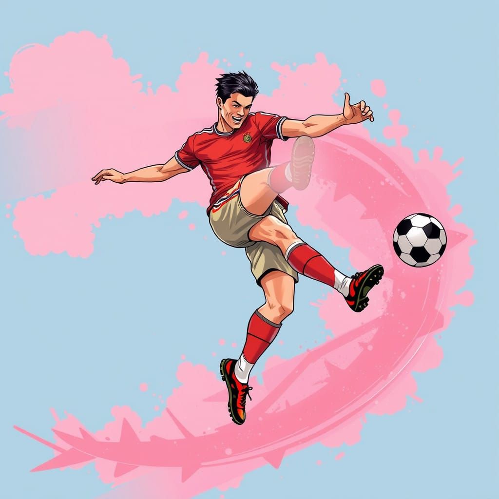 Ronaldo in Epic Anime-Style Bicycle Kick