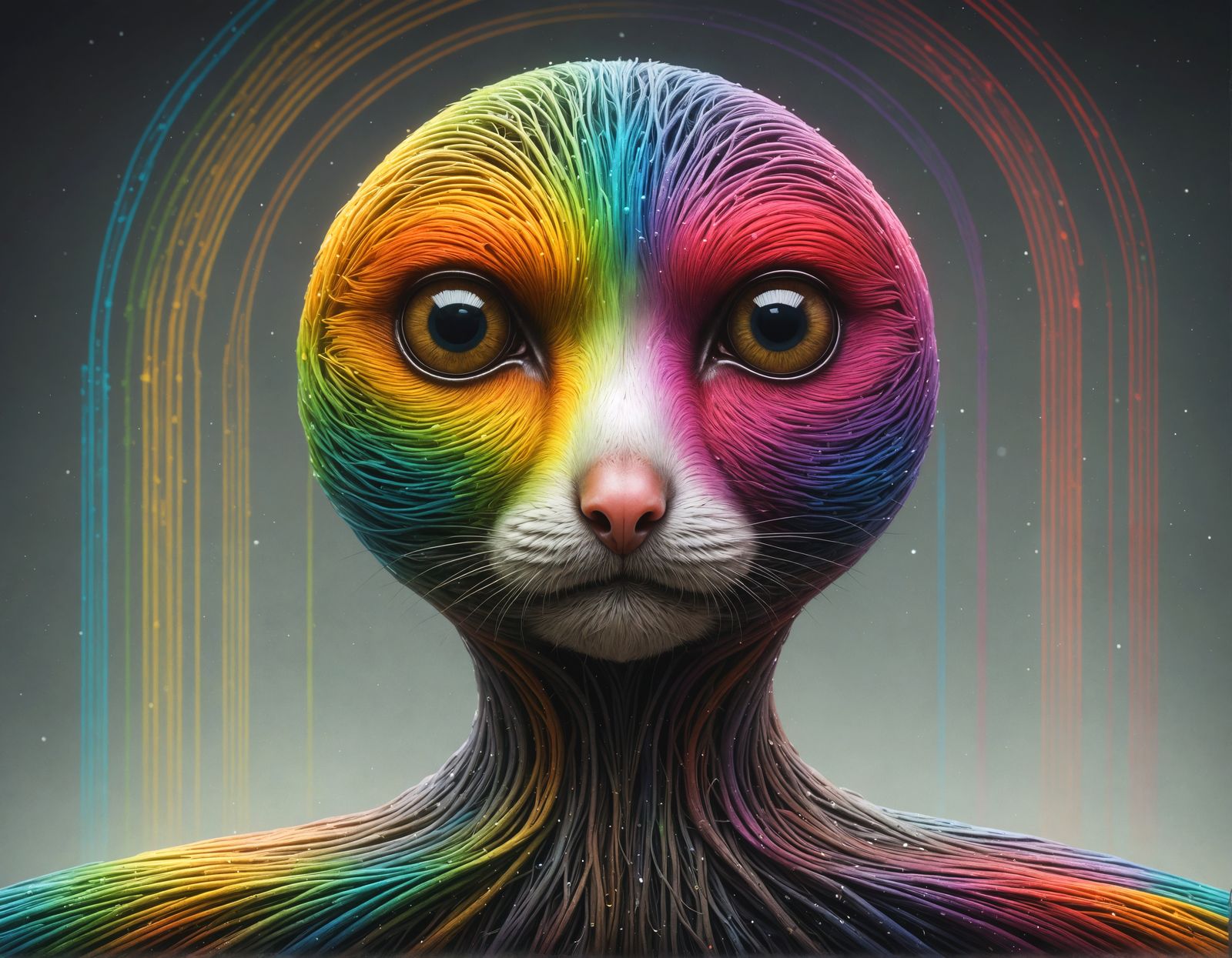 Slow Loris in Rainbow Spectral Colors