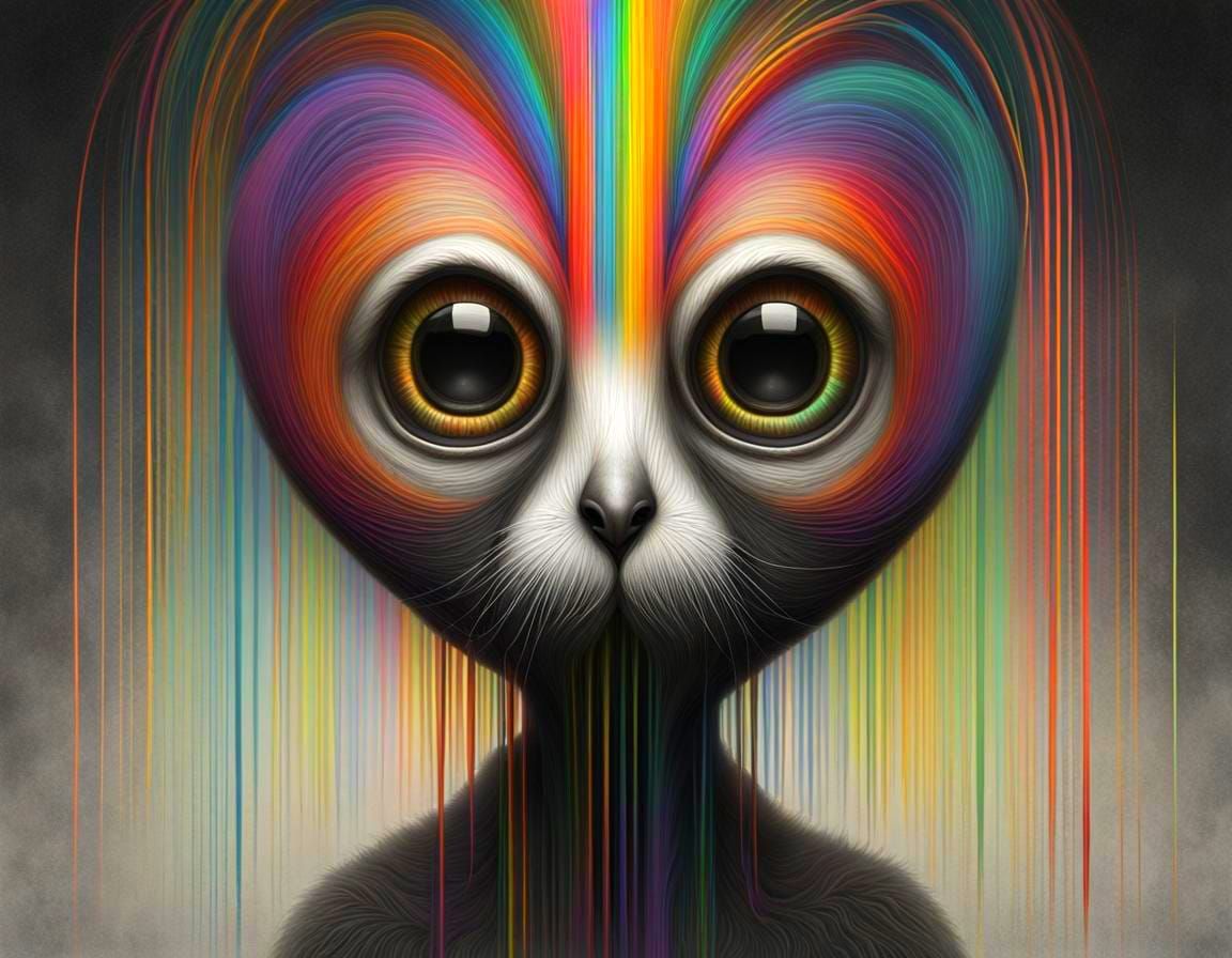 Slow Loris in Rainbow Spectral Colors