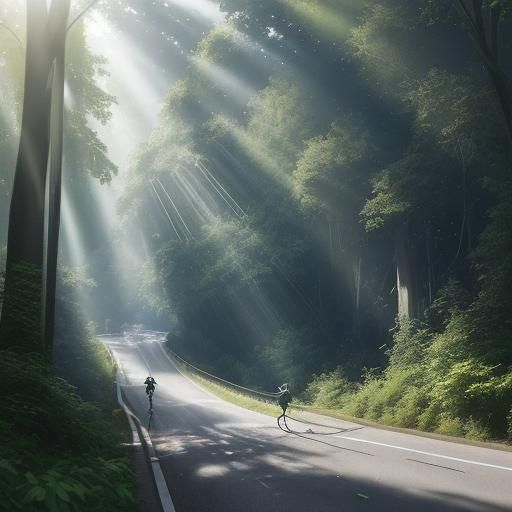 Boy Runs Through Sunlit Forest, Unreal Engine 5