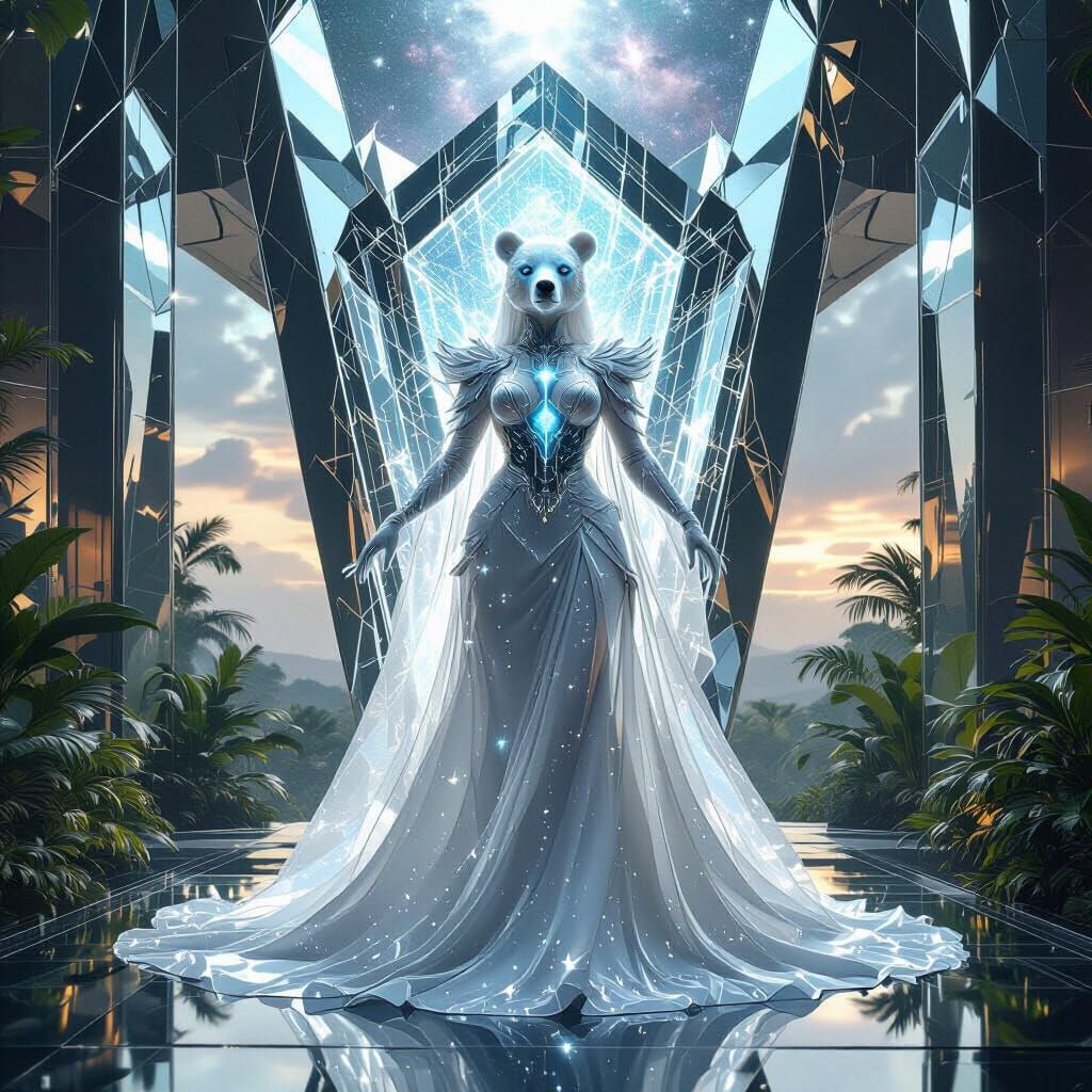 Starlight Bear Valkyrie in Geometric Throne Room