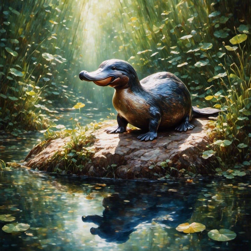 Hyperrealistic Platypus Portrait in Soft Style