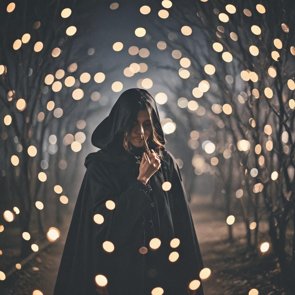 Contemplative Night Scene in Professional Photography Style