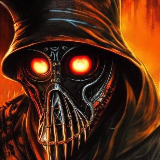 Zombiecore Plague Doctor Concept Art in Medical Horror Style