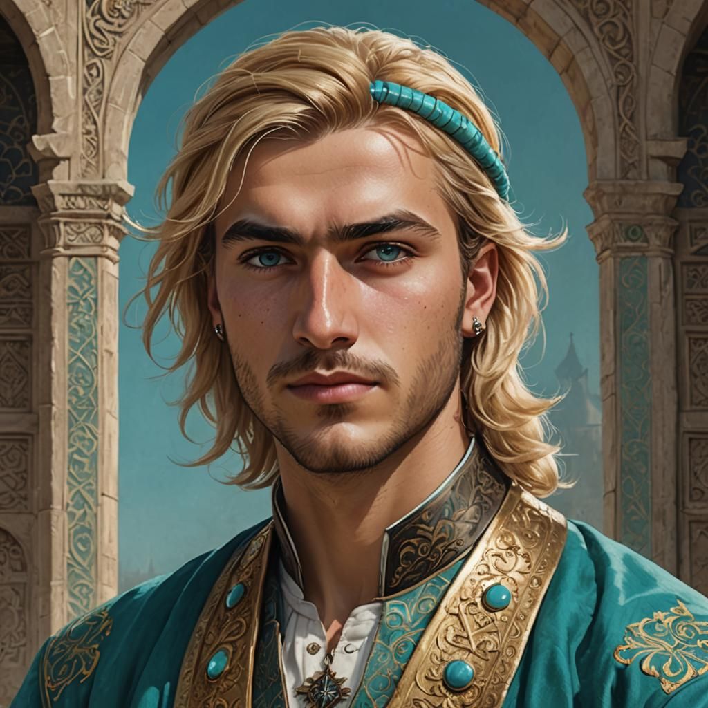 Young Turkish Man in Historical Dress: Art Nouveau Portrait